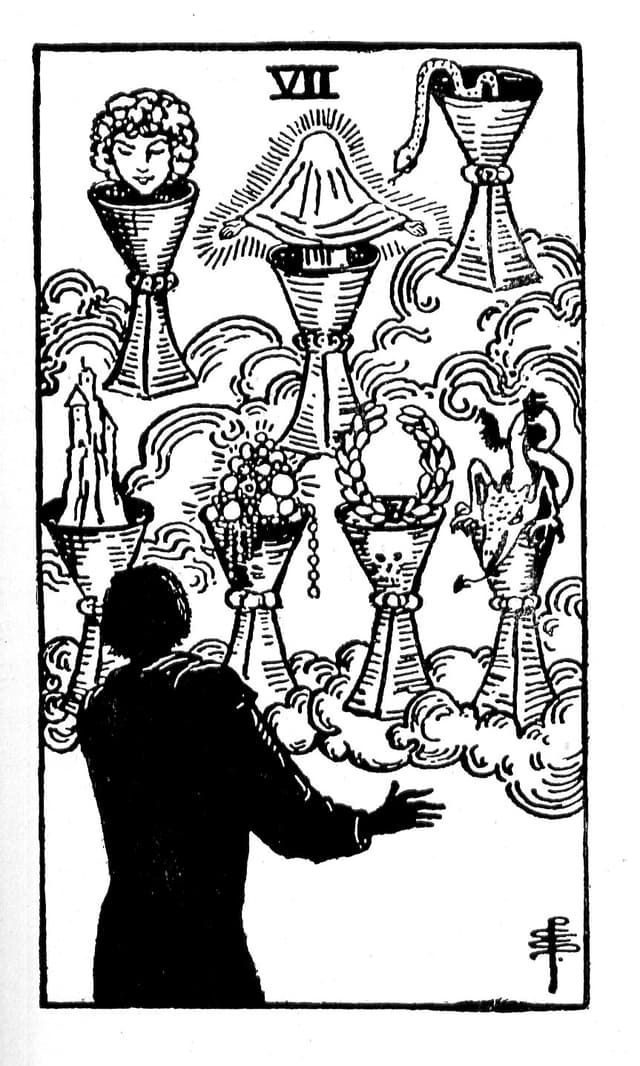 Rider Waite Deck - Seven of Cups