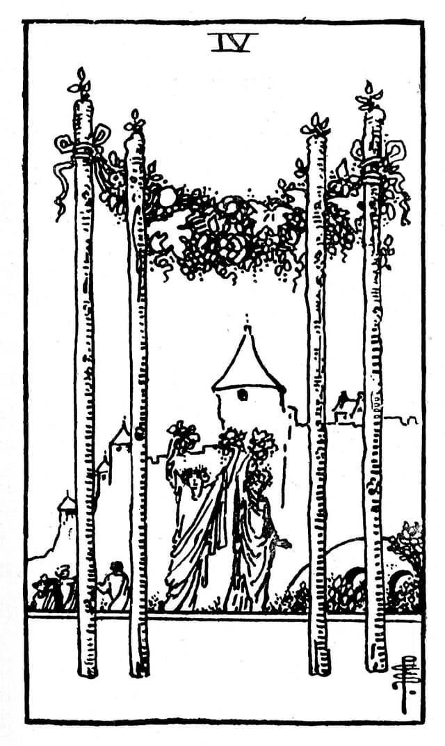 Rider Waite Deck - Four of Wands